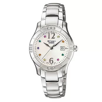 CASIO 珍珠貝粉彩指針秀麗腕錶(SHN-4019DP-7A)白色
