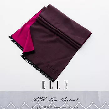 ELLE 雙色機能,搭配實用。桑蠶絲平織圍巾桃紅色