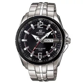 CASIO EDIFICE金屬系列 飆風型男鋼帶腕錶(EF-131D-1A1)黑色