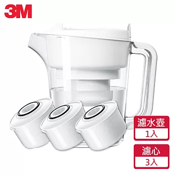 【3M】經典款即淨長效濾水壺WP3000 (1壺+3濾心)