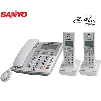SANYO 三洋 2.4G長距離數位子母雙手機無線電話DCT-8906-2 [白色]白色