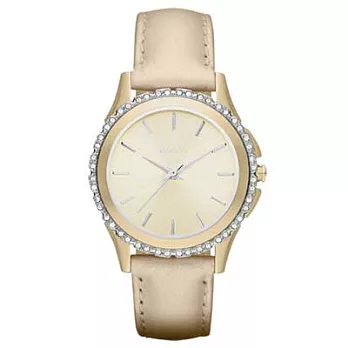 DKNY 絕代魅力晶鑽都會腕錶(香檳金)