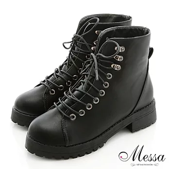 【Messa米莎】超人氣帥氣英倫風馬丁靴-35黑色