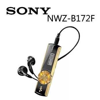 SONY NWZ-B172F 2GB Walkman重低音隨身聽(耀動金) 加贈 【SONY皮質手環帶】