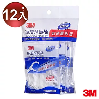【3M】細滑牙線棒148支+牙線盒超值量販包 (超值12入組)