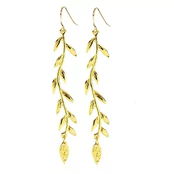 【GORJANA】美國品牌~Vine Drop Earrings典雅葡萄藤直式鑲18K金耳環