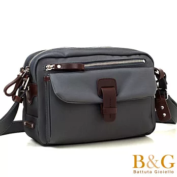 【B&G】都會悠遊多隔層斜背包(光澤灰)