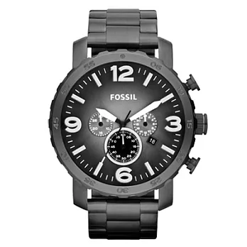 FOSSIL 重裝教士三眼運動計時腕錶(灰)