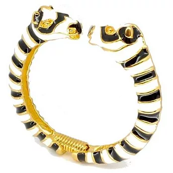 【Kenneth Jay Lane】好萊塢巨星名媛最愛時尚斑馬琺瑯手環(黑/白)