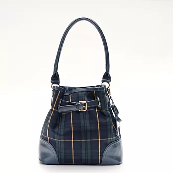 【Miffy】米菲 經典格紋系列-側肩包(深邃藍)