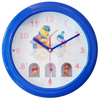 DISNEY小熊維尼系列GC303維尼十寸旋轉音樂掛鐘/光控音樂鐘/卡通掛鐘/壁鐘(藍色)