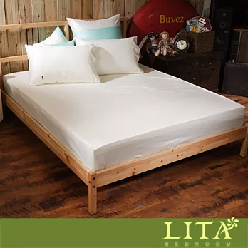 LITA麗塔(Magic Colors-象牙白) 雙人三件純棉薄床包枕套組