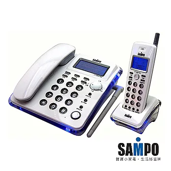 聲寶SAMPO-發光底座全免持親子電話/來電顯示子母電話-白(CT-B601ML)