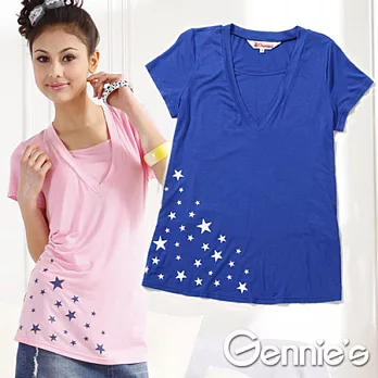【Gennie’s奇妮】閃耀流星春夏孕婦長版哺乳上衣(GNA16)S藍