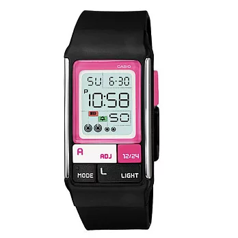 CASIO 積木的四度空間遐想液晶時尚腕錶-黑帶-LDF-52-1A