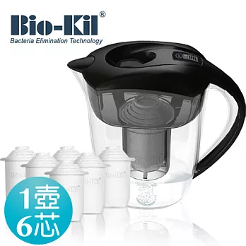 Bio-Kil淨水壺3.5L-古典黑 (含6入裝專用濾芯-限定版)
