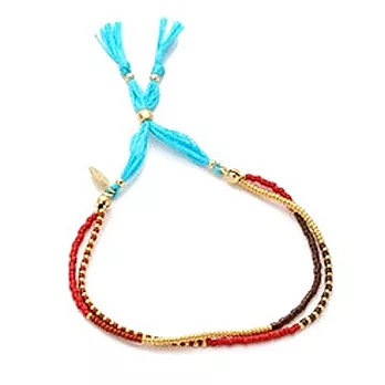 【SHASHI】美國品牌Carlita尼泊爾風雙層幸運手鍊土耳其藍