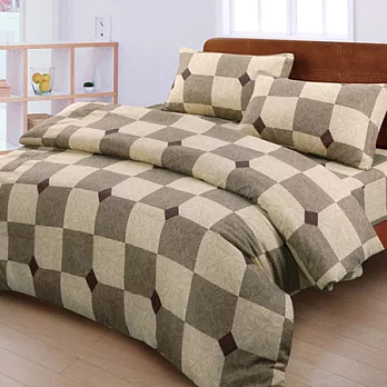 【格緻-咖】台灣精製單人三件式被套床包組