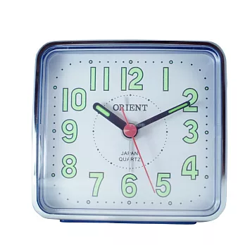 【日本東方ORIENT】TI-024簡約方型夜光鬧鐘(藍白)