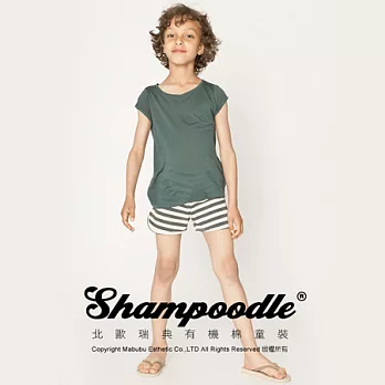 瑞典有機棉童裝Shampoodle軟條紋休閒短褲110黑色