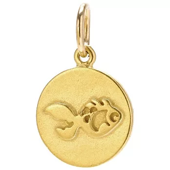 【Dogeared】美國品牌Reminder祈願K金項鍊~魚雕圓牌16吋