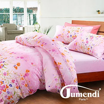 【Jumendi-漫舞風姿】加大四件式精梳棉兩用被床包組