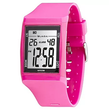 JAGA捷卡M866多功能防水運動電子錶(桃紅色)