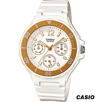 CASIO 運動甜心亮彩腕錶 LRW-250H-9A1 金黃 金黃