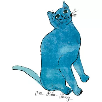 安迪沃荷 One Blue Pussy,c.1954 一隻藍色的貓,c.1954黑邊銀斜框