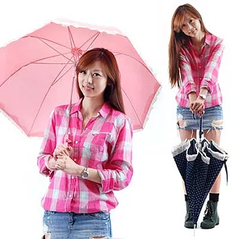 Those days 蘑菇美型水玉公主晴雨傘 1支入愛心水玉藍
