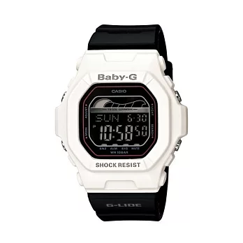 【BABY-G】春風再現精美時尚潮汐運動腕錶-黑+白-BLX-5600-1B