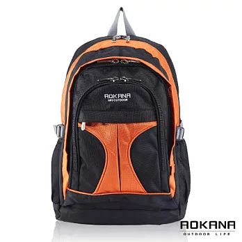 AOKANA奧卡納 輕量防潑水護脊紓壓機能後背包 (橘/黑) 68-044
