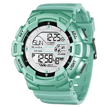 JAGA捷卡M935重裝悍將-多功能防水100米運動電子錶(綠色)