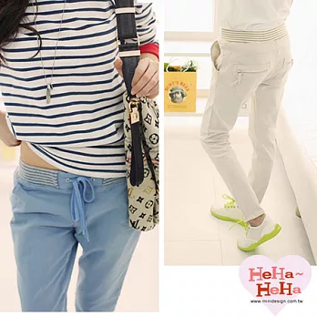 【HeHa】韓版顯瘦抽繩哈倫長褲(共四色)M深藍