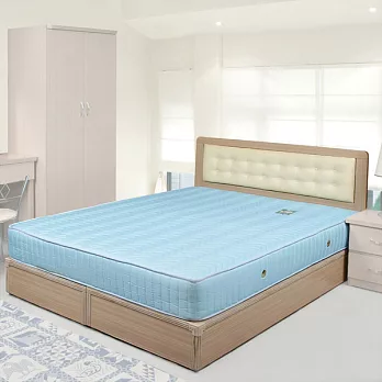 《Homelike》艾凡5尺床組+獨立筒床墊-雙人-白橡木紋