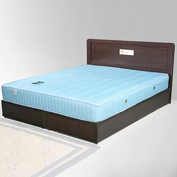 《Homelike》朵拉5尺床組+獨立筒床墊-雙人-胡桃木紋