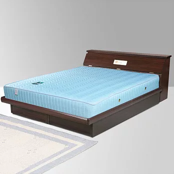 《Homelike》席歐6尺掀床組+獨立筒床墊-雙人加大-胡桃木紋