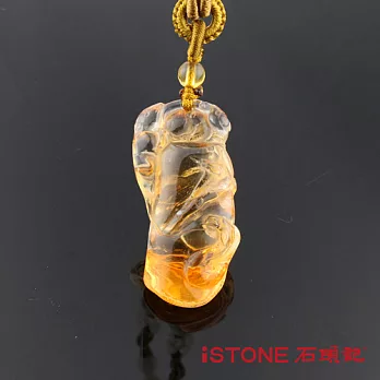 【石頭記】 精雕黃水晶-富貴高升-16.4g