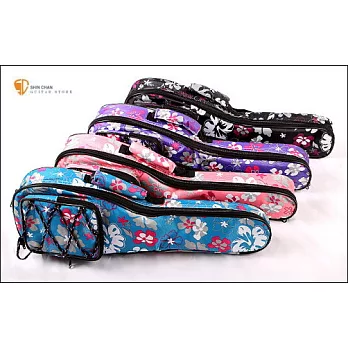 夏威夷Hula扶桑花26吋烏克麗麗厚袋(小花袋)/ 厚度達10mm /保護愛琴必購紫色