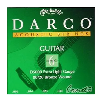 Martin DARCO 木吉他弦(D5000)0.10~0.47民謠吉他弦(一套六條弦)
