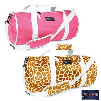 JanSport 雙面校園背包(INNER BEST DUFFLE)-粉紅/長頸鹿