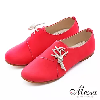 【Messa米莎】(MIT)可愛甜感側邊綁帶休閒鞋35紅色