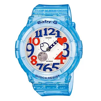 BABY-G 仙境精靈優雅造型誇張色系運動腕錶-藍-BGA-131-2B
