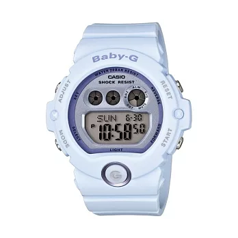 BABY-G 隨意彩繪愛爾蘭之花時尚液晶腕錶-紫-BG-6902-2