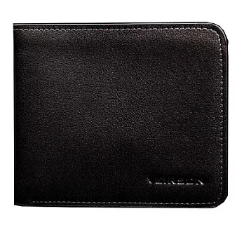 【Zoe’s】頂級 義大利小牛皮 水牛皮紋 內部掀蓋 橫式 真皮短夾(經典黑)