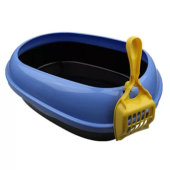 ◆ Woofy House ◆ 加高邊設計 ▂ ▃ ▄ 橢圓形貓便盆!!!!天空藍