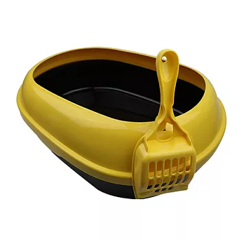 ◆ Woofy House ◆ 加高邊設計 ▂ ▃ ▄ 橢圓形貓便盆!!!!炫耀黃