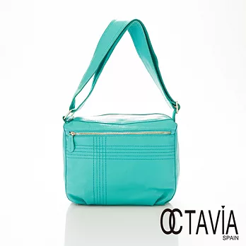 【OCTAVIA 8真皮】牛皮斜背包 - BRAVO LIFE 自由行方的肩斜背二用包 - 清荷綠
