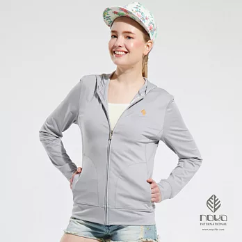 【NOYA】諾亞UV-Cut雙效原紗吸排連帽女款防曬外套(#12520103-91)XL淺灰