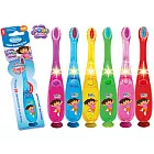 TWINKLERS-DORA系列-兒童專用牙刷閃燈款(附吸盤)-加送棉花糖兒童牙膏一條